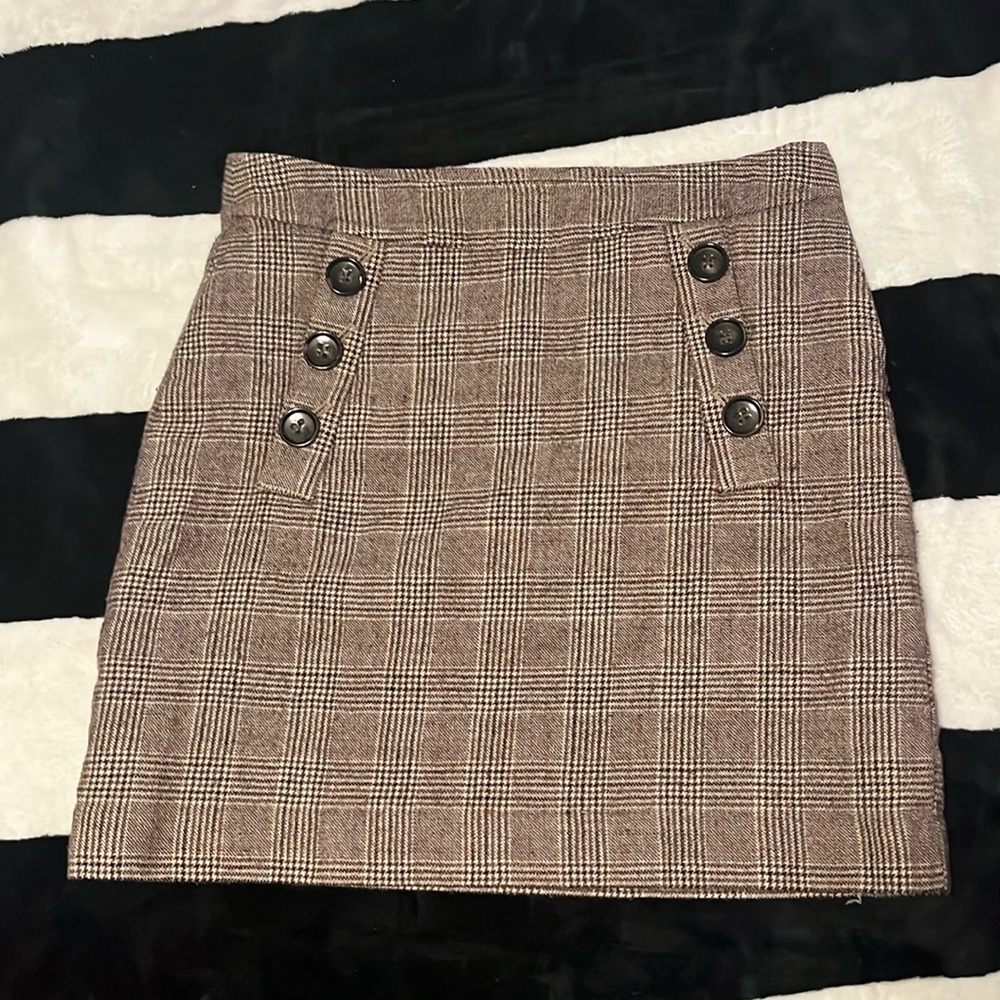 Plaid wool skirt
